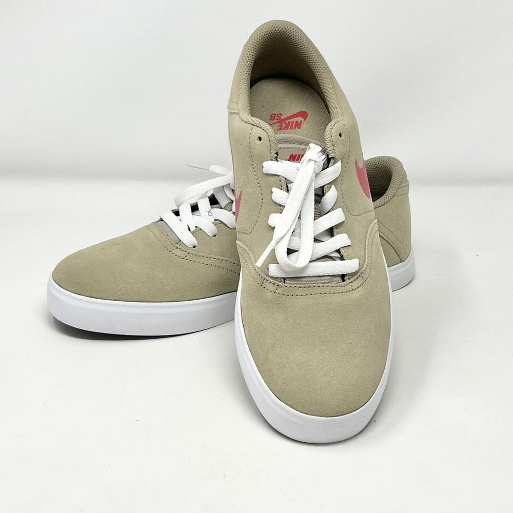 Nike SB Check Tan‎ Beige Red Skate Shoes 705265-261 Men's Size 9 US Athletic
